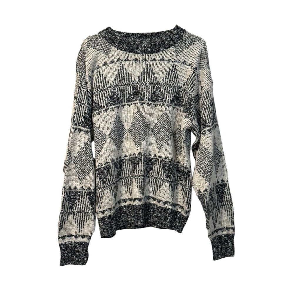 J.J.Cochran Vintage 80s Crewneck Sweater Men's Medium USA Made Classic Grandpa